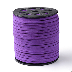 Dark Violet Faux Suede Cords, Faux Suede Lace, Dark Violet, 4x1.5mm, 100yards/roll(300 feet/roll)