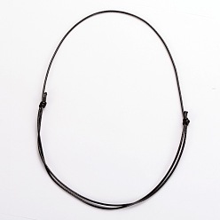 Noir Corée ciré polyester cordon collier faisant, noir, 14.17~28.35 pouce (36~72 cm), 1.5mm