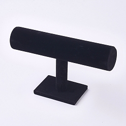 Black Fingerinspire Velvet T-Bar Bracelet Display Stands, Black, 13.7x35x7.1cm