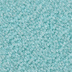 Pale Turquoise 12/0 Grade A Round Glass Seed Beads, Ceylon, Pale Turquoise, 2x1.5mm, Hole: 0.7mm, about 48500pcs/pound