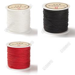 (52) Непрозрачная лаванда 3 рулоны 3 цвета нейлоновый шнур с китайским узлом, нейлоновый шнур для изготовления украшений, разноцветные, 0.8 мм, 38~40 м / рулон, 1 рулон / цвет