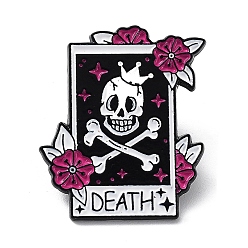 Skull Enamel Pins, Black Alloy Badge for Halloween, Skull, 30x25.5x1mm
