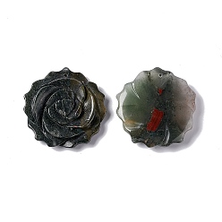 Dragon Blood Natural Dragon Blood Pendants, Flower Charms, 33~33.5x7mm, Hole: 1mm