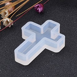 White Cross Shape DIY Silicone Molds, Resin Casting Molds, For UV Resin, Epoxy Resin Jewelry Making, White, 39x28x7mm