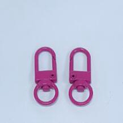 Hot Pink Zinc Alloy Baking Paint Swivel Snap Hooks Clasps, Hot Pink, 33.5x13.5x5.5mm, Hole: 9mm