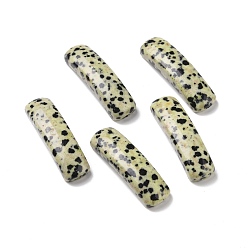 Dalmatian Jasper Natural Dalmatian Jasper Connector Charms, Curved Tube, Arch, 36~37x10.5~11x5.5~6mm, Hole: 1.2mm