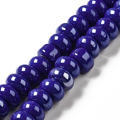 Mauve Handmade Lampwork Beads Strands, Rondelle, Mauve, 9~10x4.5~5mm, Hole: 2.5~3mm, about 68~71pcs/strand, 14.17~16.14 inch(36~41cm)