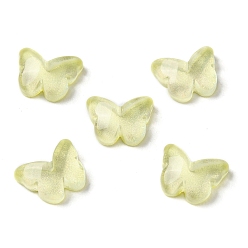 Светлый Золото-желтый K 9 стеклянные кабошоны, с блеском порошок, бабочка, светлый золотарник желтый, 6.2x7.9x2.5 мм