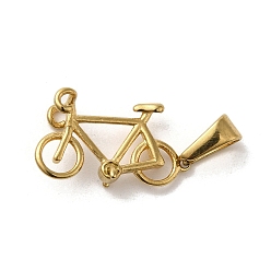 Golden Vacuum Plating 304 Stainless Steel Pendants, Bicycle Charm, Golden, 11.5x21x7.5mm, Hole: 3x7mm