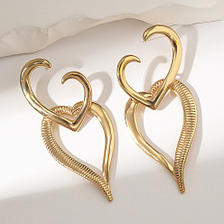 Золотой Серьги-гвоздики из сплава ко Дню святого Валентина, сердце, золотые, 85 мм