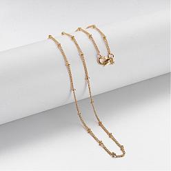 Золотой Латунь цепи ожерелья, Снаряженная цепь, с омаром застежками, золотые, 16.8 дюйм
