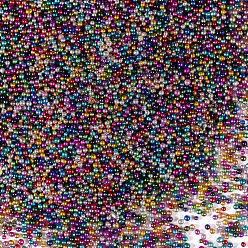Couleur Mélangete Bricolage 3 d décoration nail art mini perles rondes en verre, minuscules perles de clou de caviar, couleur mixte, 0.6~0.8 mm, 450 g / sac