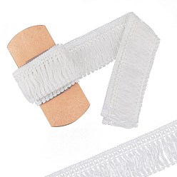 White Gorgecraft Cotton Lace Ribbon Edge Trimmings, Tassel Ribbon, for Sewing Cloth Craft, White, 2-1/2 inch(60mm), 5yards/roll(4.57m/roll)