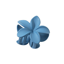 Steel Blue Flower Plastic Claw Hair Clips, Hair Accessories for Girl, Steel Blue, 80mm