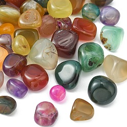 Natural Agate Natural Agate Beads, No Hole/Undrilled, Tumbled Stone, Vase Filler Gems, Dyed & Heated, Nuggets, 6~13mm, about 61pcs/100g