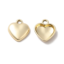 Light Gold Alloy Pendants with Nickel, Heart Charms, Light Gold, 13x11.5x3mm, Hole: 2mm