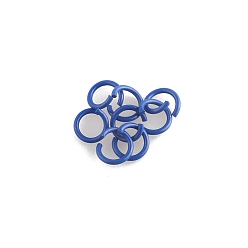 Средно-синий Открытые кольца для прыжков из окрашенного железа для выпечки, круглые кольца, светло-синий, 10x1.4 мм