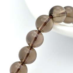 Smoky Quartz Natural Smoky Quartz Round Beads Strands, 6mm, Hole: 1mm, about 31pcs/strand, 7.4 inch