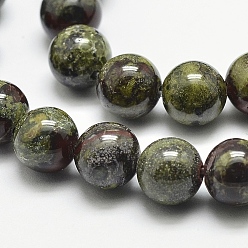 Dragon Blood Natural Dragon Blood Beads Strands, Round, 10mm, Hole: 1.2mm, 38pcs/strand, 15.5 inch