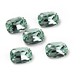 Light Azore K9 Glass Rhinestone Cabochons, Pointed Back & Back Plated, Octagon Rectangle, Light Azore, 14x10x5.3mm