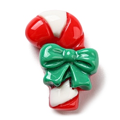 Candy Cane Christmas Opaque Resin Cabochons, Cartoon Cabochons, Candy Cane, 15x10x7mm