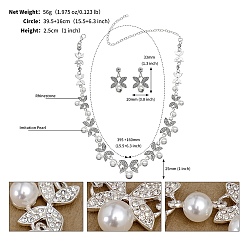 Лист Комплект из серег и ожерелий из сплава и страз, украшения для женщин, лист, 395 мм