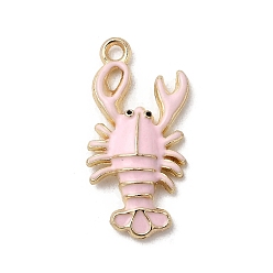 лаванда Подвески из эмали и сплава, омар, золотые, лаванда, 24.5x12x3.5 мм, отверстие : 1.7 мм