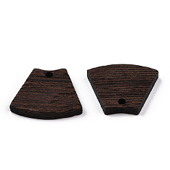 Coconut Brown Natural Wenge Wood Pendants, Undyed, Kilt Charms, Coconut Brown, 18x22.5x3.5mm, Hole: 2mm