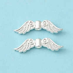 Silver Tibetan Style Alloy Beads, Lead Free & Cadmium Free, Silver Color Plated, Wing, 7x23x3mm, Hole: 1.5mm, about 1380pcs/1000g