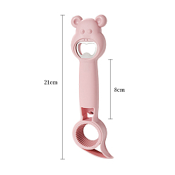 Pink Bear Plastic Bottle Openers, Multi-Function Beer Bottle Can Opener, Pink, 210mm