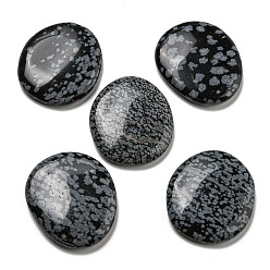 Snowflake Obsidian Natural Snowflake Obsidian Beads, No Hole/Undrilled, Nuggets, 39~41x34~35x7~7.5mm