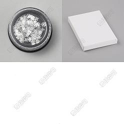 Серебро 500 латунные кабошоны в рождественской тематике., ногтей декоративные аксессуары, снежинка, серебряные, 4x4x0.1 мм