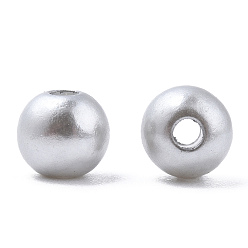 Gainsboro Spray Painted ABS Plastic Imitation Pearl Beads, Round, Gainsboro, 6x5.5mm, Hole: 1.8mm, about 4540 pcs/500g