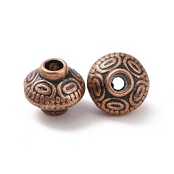 Red Copper Tibetan Style Spacer Beads, Lead Free & Cadmium Free & Nickel Free, Bicone, Red Copper, 5.4x6.3mm, Hole: 1mm