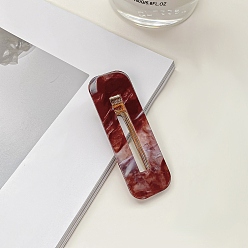 Кокосово-Коричневый Заколки для волос из акрила прямоугольные из кожи аллигатора, аксессуары для волос для женщин и девочек, кокосового коричневый, 65x23 мм