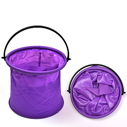 Темно-Фиолетовый Пластиковые складные ведра для мытья щеток из ПВХ, с ручкой, принадлежности для рисования и рисования, колонка, темно-фиолетовый, 13x13 см