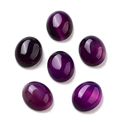 Натуральный Агат Окрашенные и нагретые кабошоны из натурального агата, овальные, фиолетовые, 12x10x4.5 мм