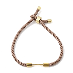 Светло-коричневый 3мм круглые нейлоновые миланские шнуры для изготовления ожерелий, с латунной фурнитурой , золотые, долговечный, стойки покрытие, загар, 8.03 дюйм (20.4 см)