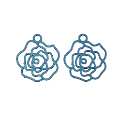 Стально-синий Аэрозольная краска 430 подвески из нержавеющей стали, цветок, стальной синий, 12x10.5x0.3 мм, отверстие : 1.2 мм