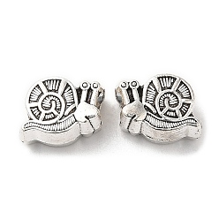 Antique Silver Tibetan Style Alloy European Beads, Large Hole Beads, Snail, Antique Silver, 9x13x7mm, Hole: 4.7x5mm