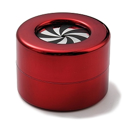 Roja Cajas de anillas de elevación giratorias con esponja., caja de almacenamiento de anillo de dedo de boda de columna, para regalo de boda, rojo, 6.05x4.3 cm