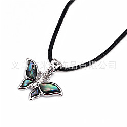Butterfly Handmade Abalone Shell Pendant Necklace with Dragonfly and Butterfly for Sweater Chain
