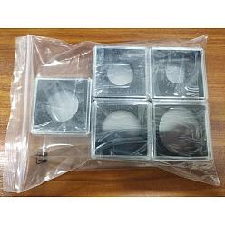 Black Plastic Collection Boxes, Coin Display Boxes, Square, Black, 25pcs/set