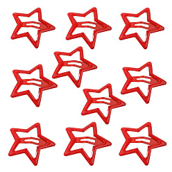 Red Star Baking Painted Alloy Snap Hair Clips, Hair Accessories for Girl, Red, 32mm