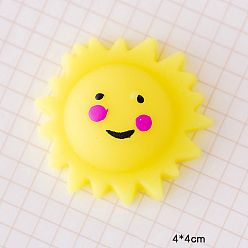 Sun TPR Stress Toy, Funny Fidget Sensory Toy, for Stress Anxiety Relief, Sun Pattern, 40x40mm