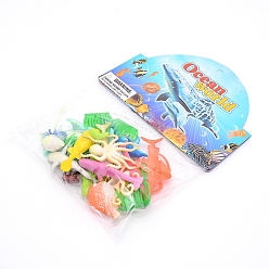 Colorful Gorgecraft Plastic Ocean Sea Animal Model Toys, Imitation Marine Organism, Children Toy, Colorful, 40~74x15~58x9~26mm, 20pcs/bag