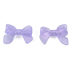 Средний Фиолетовый Прозрачные светящиеся акриловые бусины, с блеском порошок, светится в темноте, бантом, средне фиолетовый, 24x32x8 мм, отверстие : 2 мм, Около 238 шт / 500 г