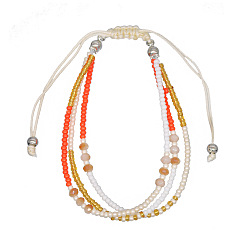 Color 3 Bohemian Style Colorful Beaded Crystal Bracelet for Women