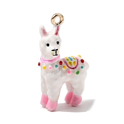 Pink Подвески из эмали и сплава, альпака прелести, долговечный, золотые, розовые, 25x13.5x7 мм, отверстие : 1.4 мм