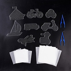Clear 5x5mm DIY Fuse Beads Kit, with ABC Plastic Pegboards, Ironing Paper and Plastic Fuse Bead Tweezers, Clear